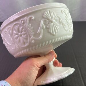 Vintage Indiana Milk Glass Pedestal Bowl